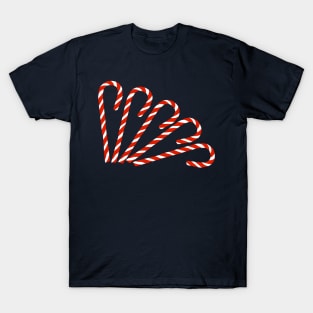 Christmas Candy Canes Right T-Shirt